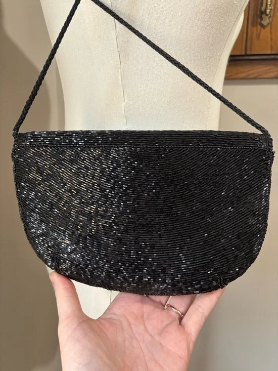 Vintage Crossbody Shoulder Purse Bag Lot Beaded Leather Tapestry Casino Evening - Picture 4 of 16